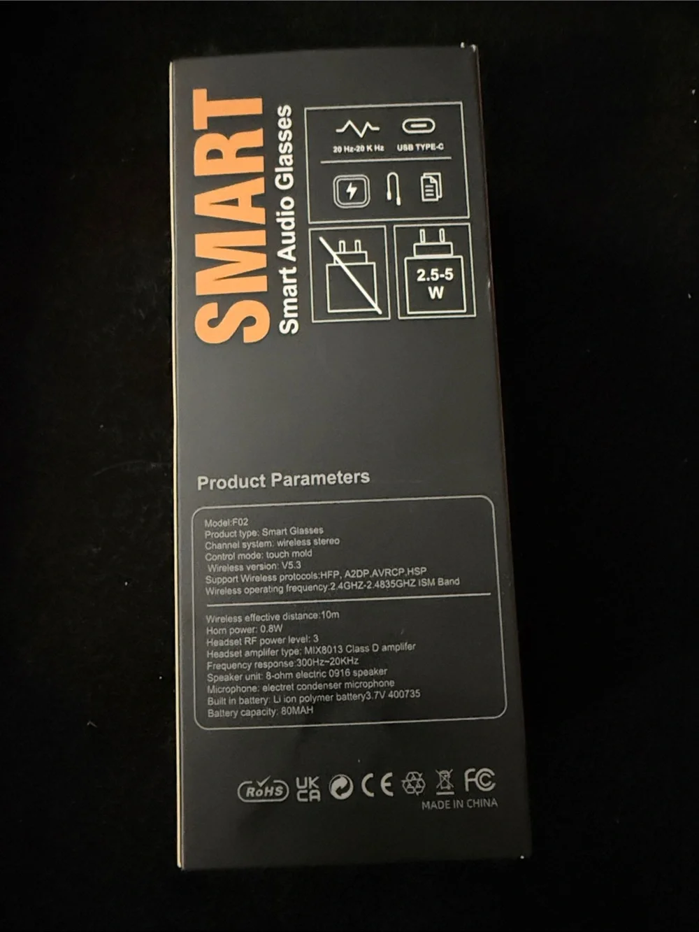 Smart Audio Glasses - Black